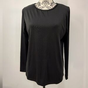 Real Essentials Black Long Sleeve Dry Fit Top Women's Medium